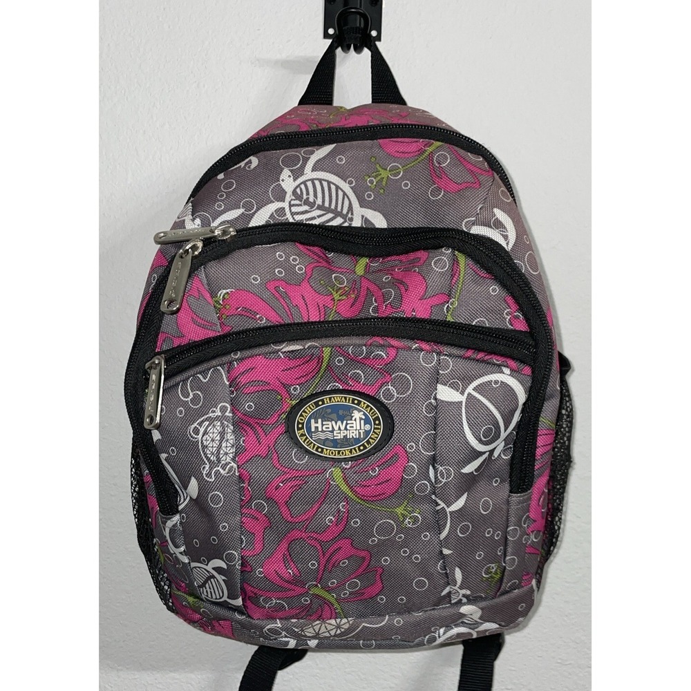 Hawaii Spirit Mini Backpack Hawaiian‎ Print Travel Beach Shopping Hiking Pink
